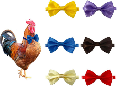 6 Pieces Chicken Bow Ties - Rooster Collar, Crow Collar, Hamster Bow, Parrot Bow for Small Animals