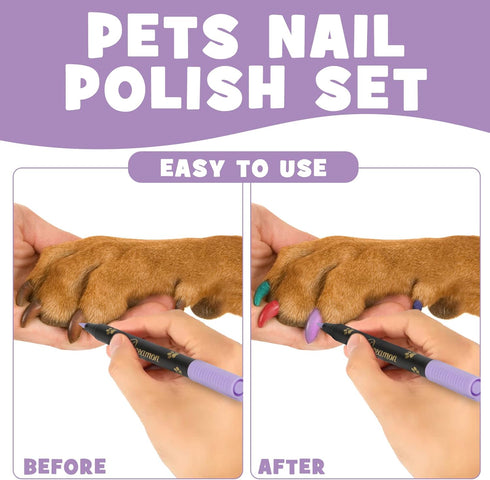Dog Nail Polish Pen, 14 Colors Pet Nail Polish Set for DIY Beautiful Dog Nails, Quick Dry & Easy to Use Creative