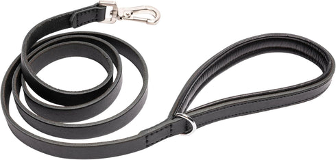 Genuine Oiled Leather Dog Leash, 5 ft for Medium & Small Dogs, Leather Leashes for Large Breeds, Black + 4 Colors