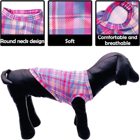 PET SHOW 4 Pack Paw Bone Printed Dog Clothes - Soft Vest Lightweight Sleeveless T-Shirts for Small Medium Dogs