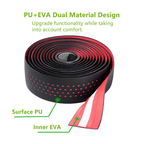 Road Bike Handlebar Tapes - EVA+PU Professional Bicycle Bar Tape, Racing Bike Handle Wraps with End Plugs (Green)