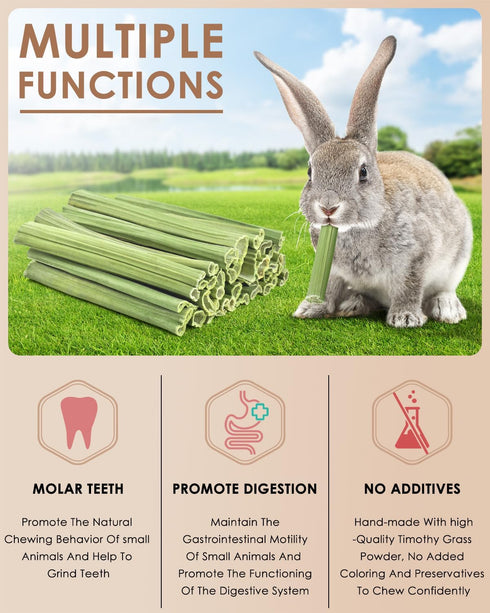 35PCS Chinchilla Bissap Rabbit Chew Sticks, Natural Papaya Stems Bunny Chews Treats for Rabbit Hamster Guinea Pig Small