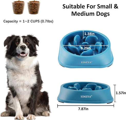 2Pcs Slow Feeder Dog Bowls for Large Breeds, Puzzle Dog Food Bowls to Slow Down Eating