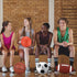 4 Set Lenwen Pcs Sports Balls for Teen Adult, Include Official Size Basketball Soccer Football Playground Ball Pump