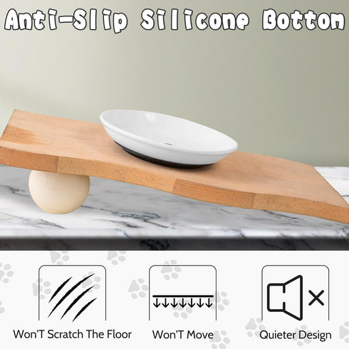 BNOSDM 4 Pcs Cat Food Bowls Ceramic Shallow Cat Dishes Non-Slip Silicone Bottom, Whisker Fatigue Pet Dry/Wet Food Plates Set for Indoor Small Cats Dogs