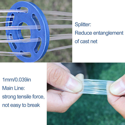 1/2 inch 3FT 12FT Lawaia Cast Net Cast Nets for Fishing Hand Throw Bait Nets Mesh Freshwater Saltwater Fish Gear