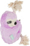 Fringe Studio Plush Dog Toy, Purple Sloth On A Rope, PetShop Collection