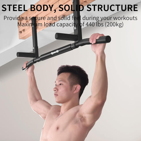 Joist Mounted Pull Up Bar, Ceiling Mount Chin Up Bar for Home Gym, Easy Installation, 42" Wide Beam