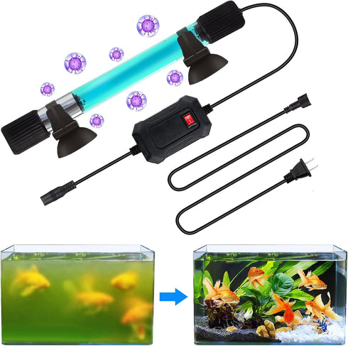 3 W Mini & 13W Submersible Aquarium Clean Light, Waterproof Clean Lamp for Pond, Swimming Pool, Indoor (13W)