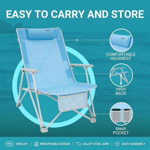Sport,265 LBS #WEJOY Oversized Heavy Duty Beach Chair,Folding High Back Portable Camping Lawn Chairs for Adults