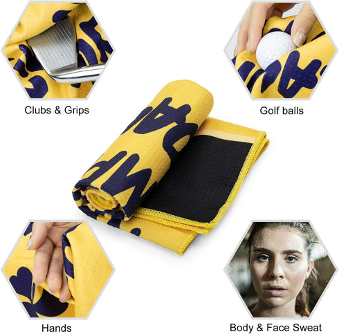 Golf Towel, Microfiber Waffle Design with Clip - Industrial Strength Magnet for Strong Hold to Golf Bags (Play Like A