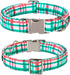 Lionet Paws Christmas Dog Collar with Flower, Adjustable Comfortable Collar for Dogs, Girl Gift, L, Neck 16-24 in