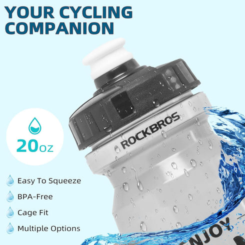 ROCKBROS Cycling Water Bottle, 20-25oz BPA-Free Cycling Bottle