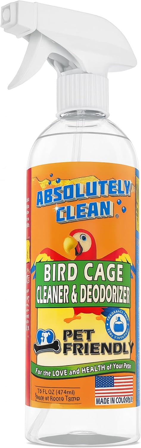 Absolutely Clean Amazing Bird Cage Cleaner and Deodorizer - Just Spray/Wipe -