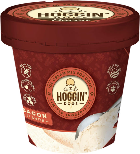 Puppy Cake Hoggin' Dogs Ice Cream Mix, All Natural Bacon Flavor, Just Add Water, 4.65 oz, Made in USA