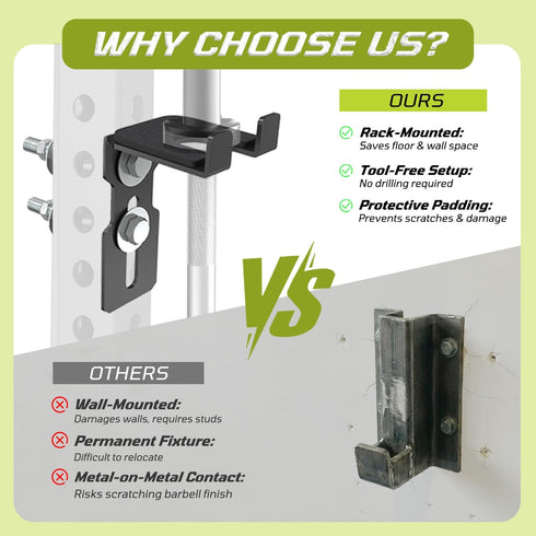 Lights Mountain 2x2 2x3 3x3 5/81 M14 Universal Barbell Holder for Power Rack, Fits / / Rack Uprights, Fits Holes