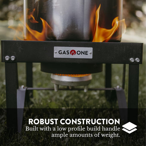 GasOne B-5200K Outdoor Cooker, High Pressure Propane Burner Camp Stove with Steel Braided Hose