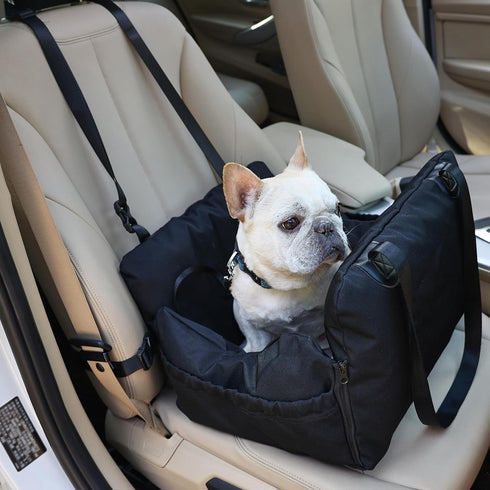 33 lbs VVICOGARD Dog Car Seats for Small Dogs, Removable Airbag Design Black Washable Pet Booster Seat with Thick