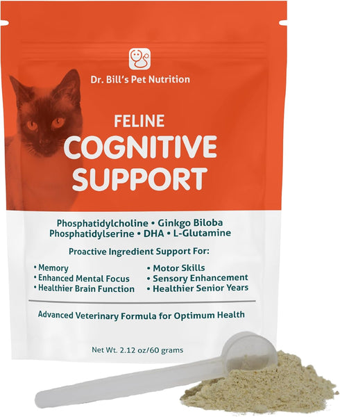 Dr. Bill's Feline Cognitive Support Supplement for Cats, Memory Support with Gingko Biloba & DHA