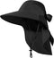 Women's Sun Hat UV Protection, Foldable Waterproof Wide Brim Bucket Hat with Neck Flap