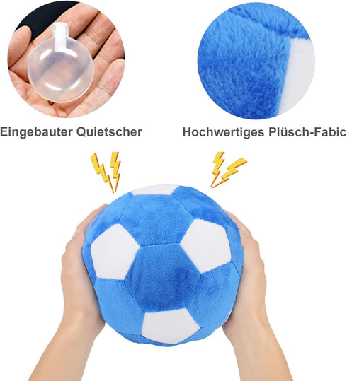 Dog Toys Balls - Pet Chew Toy Stuffed with Fluffy, Cute Interactive Squeak Toy for Medium and Large Dogs