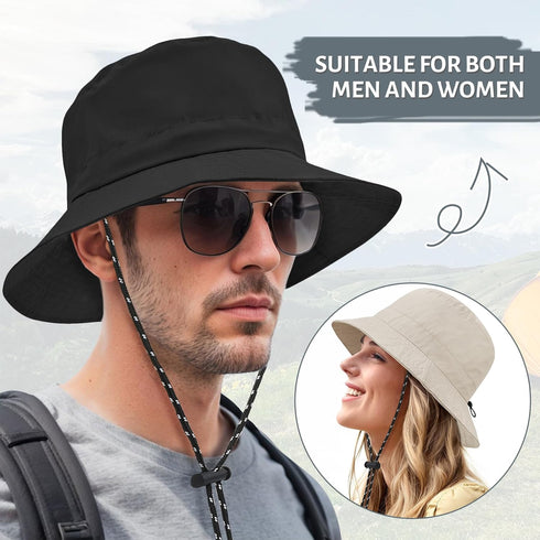 Zando Waterproof Bucket Hat - UPF 50+ Sun Hats for Women and Men, Packable Outdoor Hiking Fishing Hat