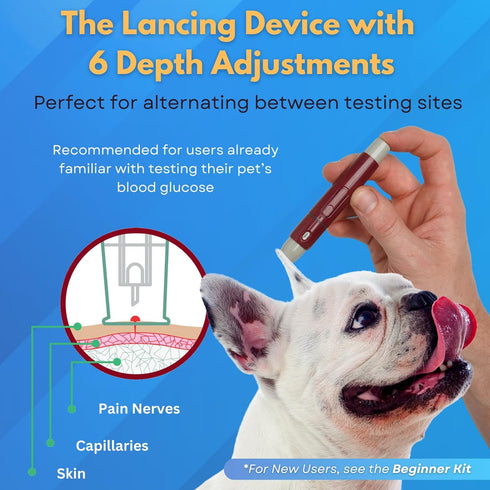 PetTest Glucose Monitoring Kit for Dogs & Cats, Classic Expert Diabetic Blood Sugar Check Kit, Includes Meter, Strips,