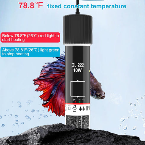 Small Aquarium Heater, 10W Betta Heater, Super Mini USB Powered Submersible Fish Tank Heater, Constant Temperature 78?
