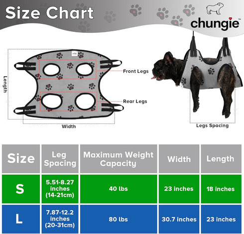 Dog Grooming Hammock for Small Dogs, Restraint for Nail Trimming with Pet Nail Clipper, Slicker Brush, Dog Hanging