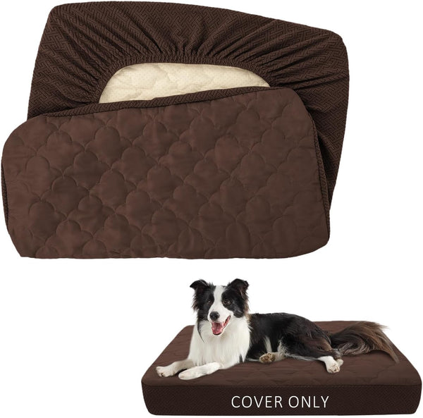 CHHKON Dog Bed Covers Replacement, Washable Waterproof Cover for Dog Bed Only (Brown, 36x27x6 inch)