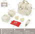 Pet Travel Bag, Large Beige Dog Carrier with Multiple Compartments and Adjustable Straps, Dog Suitcase for Weekend
