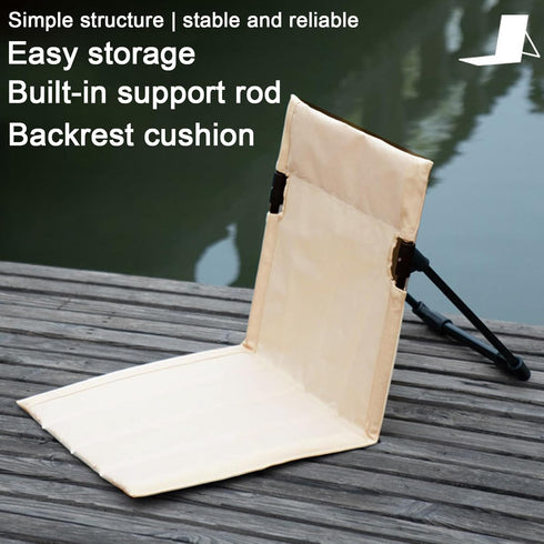 LINASHI Folding Camping Chair with Backrest, Storage Bag Detachable Waterproof Beach Stool Portable Seat Cushion