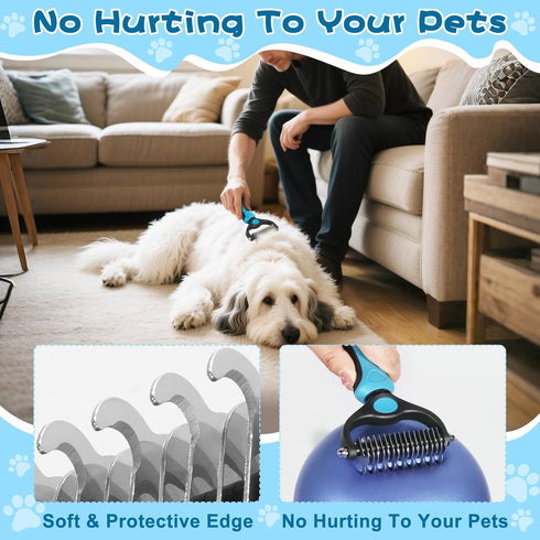7-in-1 Trimmers,Dog Pet Grooming KitCat Brush,Dog Brush for Shedding,Double-Sided Flea Comb,Dog Nail Bath Suppliesfor