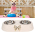Stainless Steel Dog Bowls with Non Skid Silicone Mat - Pet Food and Water Feeder Bowls (Beige)