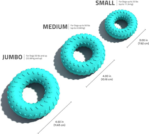 Playology Durable Dog Toys Dual Layer Ring Chew Toy, Peanut Butter Scented Blue Toy for Medium Dogs