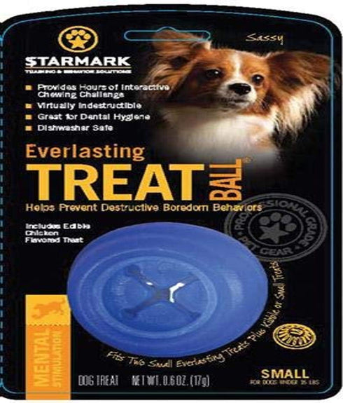 Starmark Everlasting Treat Ball Toy, Small, Blue