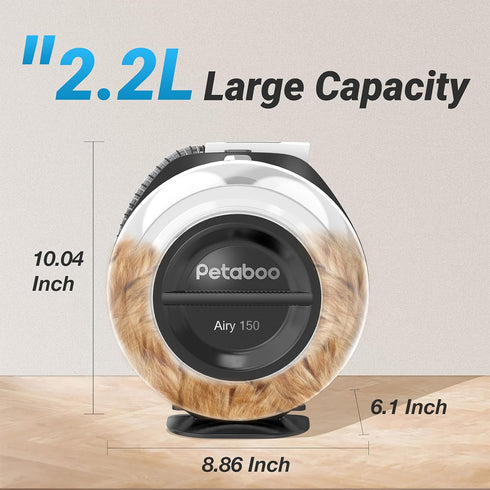 (Black5-IN-1) petaboo Cordless Dog Grooming Vacuum, Pet Grooming Kit with Clippers Nail Grinder,Low Noise,Dog Vacuum