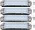 12V 4PCS, 4 Inches IP67 Sailboat RGBW Boat LED Courtesy Light Marine Courtesy Light Strip, Waterproof Boat Interior