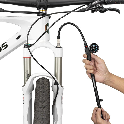 ROCKBROS Bike Shock Pump, High Pressure 300 PSI for Rear Shock & Suspension Fork, Bicycle Tire Pump