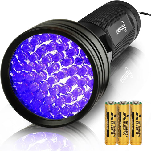 ESCO LITE UV Flashlights Black Light for Pet Urine Detection, 51 LED Flashlight for Stains