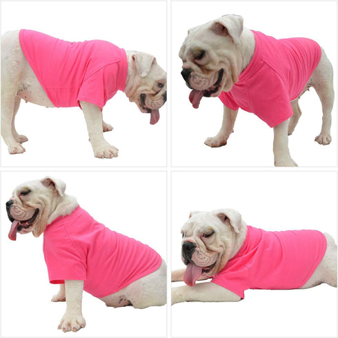 Lovelonglong Dog Costumes Basic Blank T-Shirt Tee Shirts for Medium Dogs, Rosered XXL