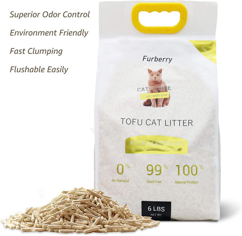 Natural Soy Tofu Cat Litter, Clumping, Flushable, Ultra Absorbent, Fast Drying, Zero Dust, Low Tracking, Unscented, 2