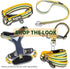 Blueberry Pet 3M Reflective Multi-colored Stripe Dog Leash with Soft & Comfortable Handle, 4 ft x 1", Yellow & Green, Large, Leashes for Dogs