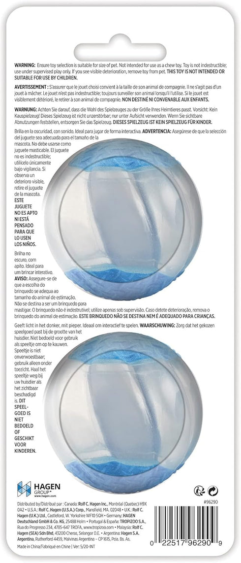 ZEUS Duo Balls with Glow in The Dark & Squeaker, Interactive Dog Toys, Large (96290)