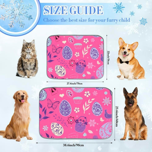 imiBBWQu Summer 27" 22" Cooling Pad Easter Eggs Water Cooler Mat Washable Forever Cool Pad Cooling Dogbed Square Dog