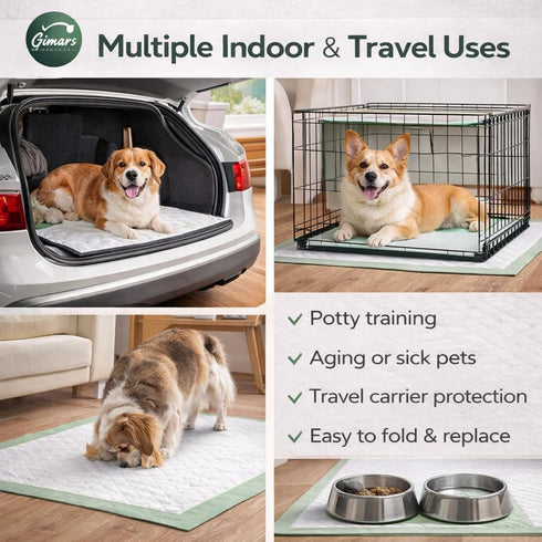 4XL 36"x36" 30 Counts-Green Gimars Thicken Heavy Absorbency Dog Pad Extra Large- Jumbo Disposable Polymer Quick Dry No