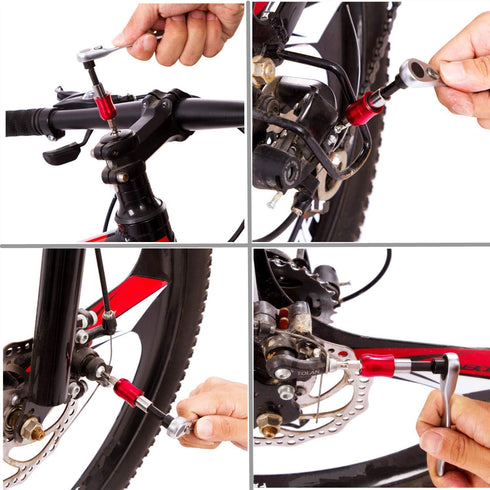 YBEKI Bike Repair Tool Kit - Bicycle Tool Set with Reversible Drive Ratchet, Chain Tool, and More