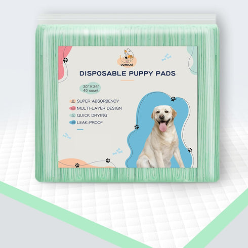 30" 36" 40 Count, Dog Pee Pads Extra Large - XXL Urine UnderpadsUnscented Green Pet Pee Pads, Super Absorbent