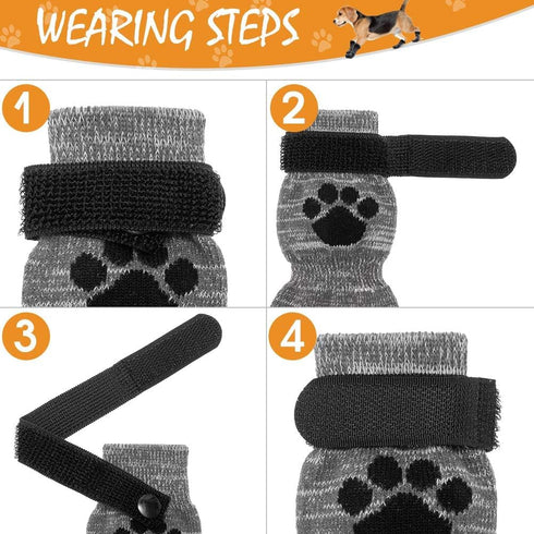 KOOLTAIL Anti Slip Dog Socks, Traction Rain Dog Boots & Paw Protectors for Small Medium Large Senior Dogs, XL