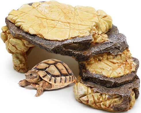 kathson Resin Basking Platform for Turtles, Tortoise Climbing Ramp, Reptile Hides, Aquarium Decorations for Lizards